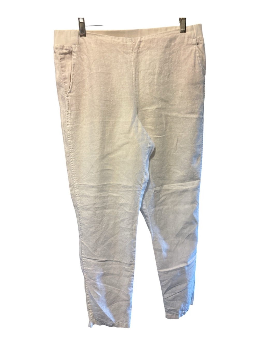 J. Jill White Cropped Linen-Blend Ankle Pants